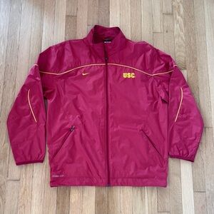 Vintage Nike USC Jacket Storm Fit Rip Stop 2010 Trojans Medium Red